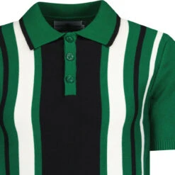 Folklore Mod Stripe Knit Polo (MO) -Fashion House Store madcapeng stripe polo tshirt green detail 44722.1673453110