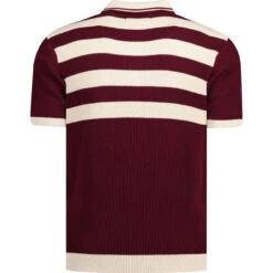 Terry Retro Mod Rib Stripe Polo WW -Fashion House Store madcapeng terry rib stripes polo zinfandel back 51911.1661260296 3