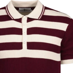 Terry Retro Mod Ribbed Stripe Polo -Fashion House Store madcapeng terry rib stripes polo zinfandel detail 12397.1661260297