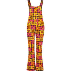 Celandine MADCAP 70s Flower Dungaree Flares (Navy)