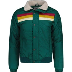 Edge Retro Stripe Ski Jacket (AG) -Fashion House Store madcapengland edge ski jacket alpine green front 08673.1667467225