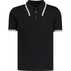 Empire Retro Popcorn Knit Polo (JR) -Fashion House Store madcapengland empire polo tshirt black front 39301.1687259701