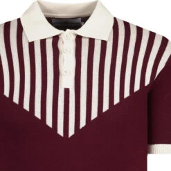 Firebird Mod Waffle Stripe Polo Z -Fashion House Store madcapengland firebird polo zinfandel detail 36194.1687259720