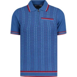 Miles Mod Jacquard Knit Polo (FB) -Fashion House Store madcapengland jacquard zip polo federal front 41898.1687189013