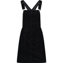 Marlo 1960s Cord Pinafore Dress (B) -Fashion House Store madcapengland marlo pinafiore black front 77570.1687188982