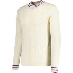 Moore Mod Pointelle Knit Tipped Mock Turtleneck Jumper In Navy -Fashion House Store madcapengland turtleneck pointelle top white side 11912.1676646925 2