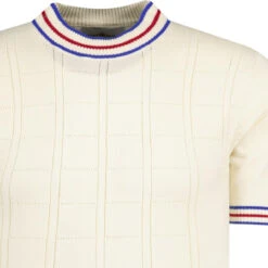 Wilson Pointelle Knit Mod Mock Turtleneck Tipped Tee In Navy -Fashion House Store madcapengland vneck pointelle tshirt white detail 66031.1676647002 3