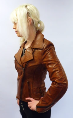 Rebecca - Retro 70s Indie Leather Biker Jacket (T) -Fashion House Store womens retro leather jacket brn4 90320.1661339165